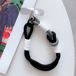 Chic Anti - Loss Mobile Phone Lanyard with Fashionable Twist Rope Design (Black)