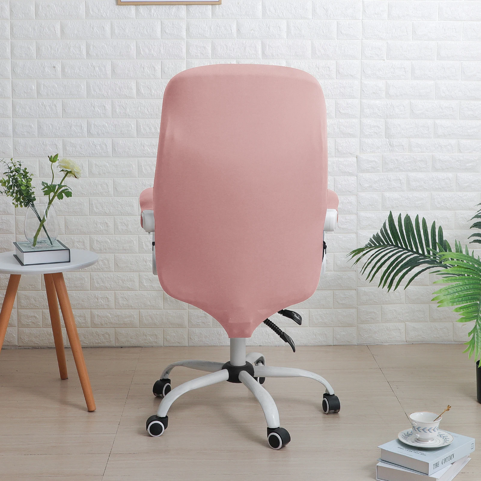 Office Chair Cover Set Stretch Computer Chair Cover Set with Armrest Cover Washable and Removable Solid Colors 3