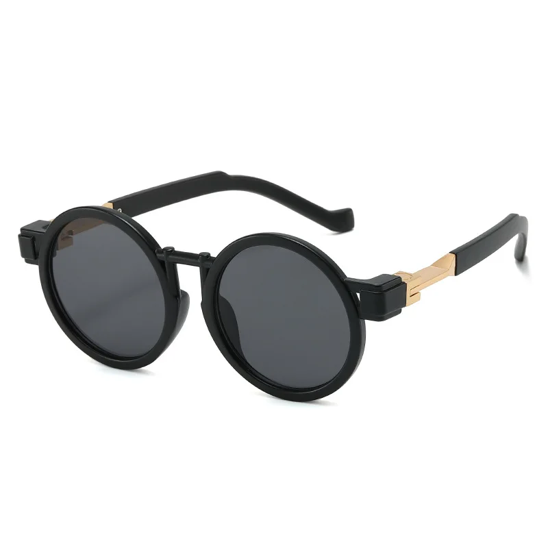 

2023 new round retro large frame sunglasses Europe and the United States fashion rice order steam trend slim sunglasses woman