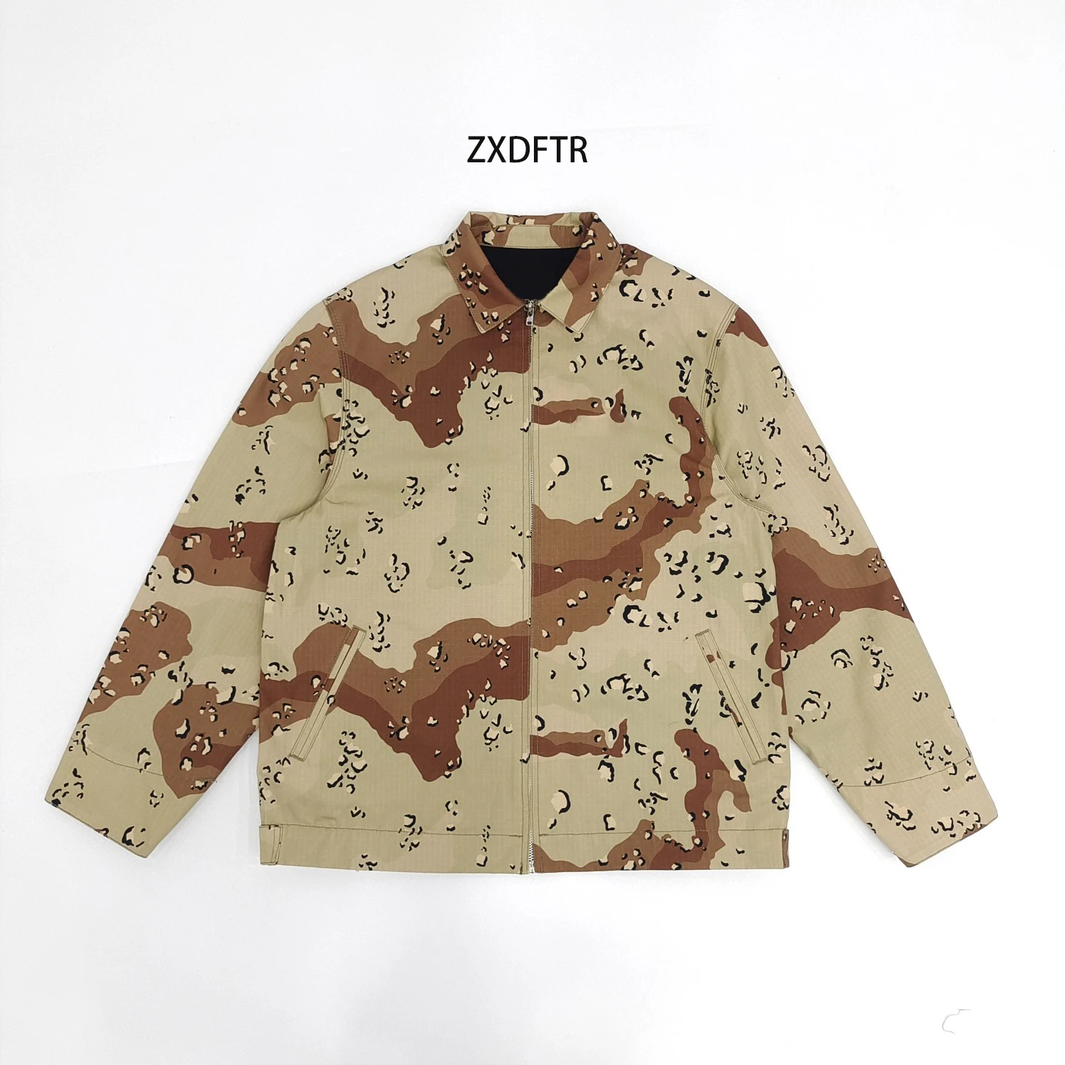 

ZXDFTR GD Spring Summer Men's Desert Camo Print Canvas Jacket