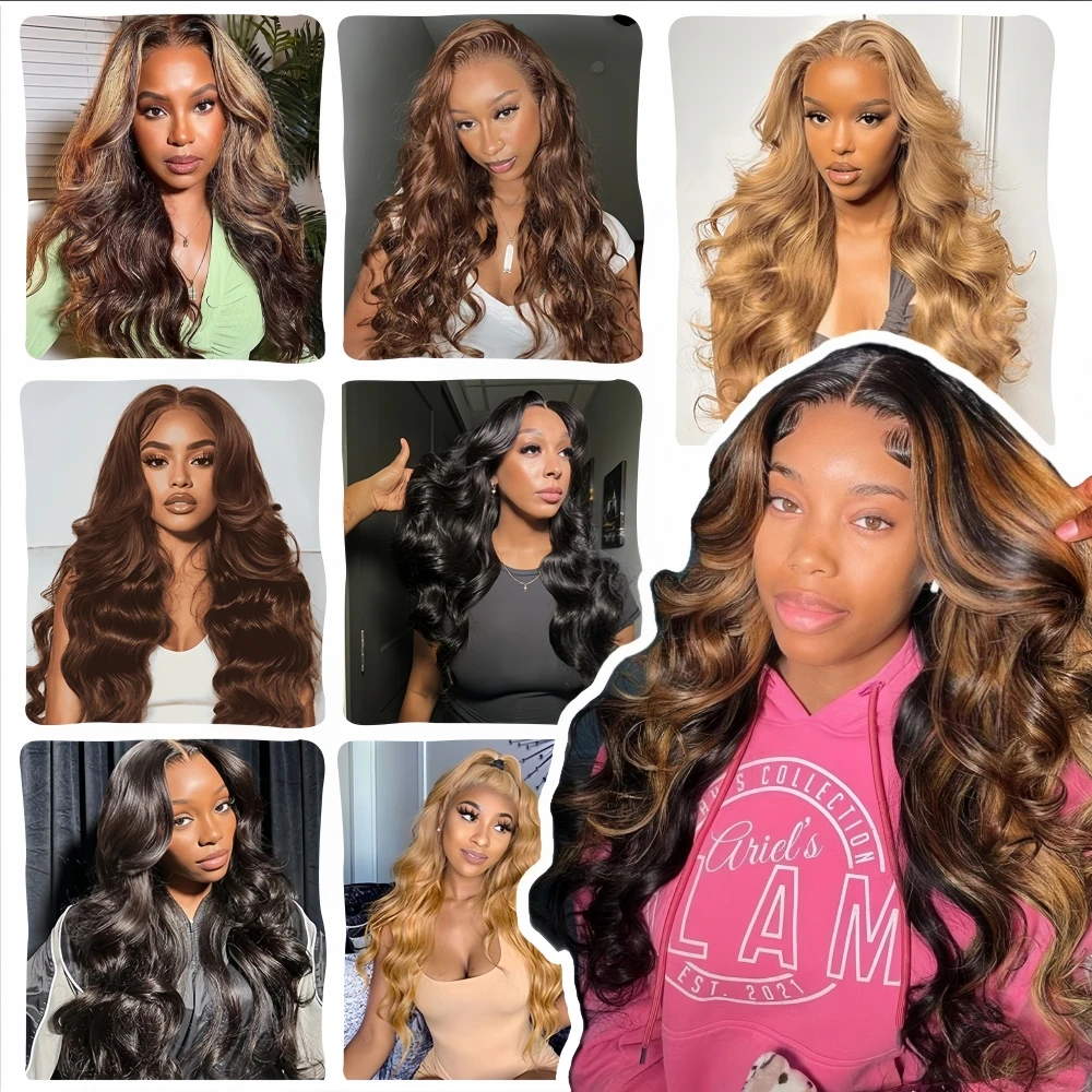 12A Body Wave Knotless Pre-Separated Crochet Hair Extensions Human Hair #27 Honey Blonde Highlight Lightweight Bulk Human Hair 6