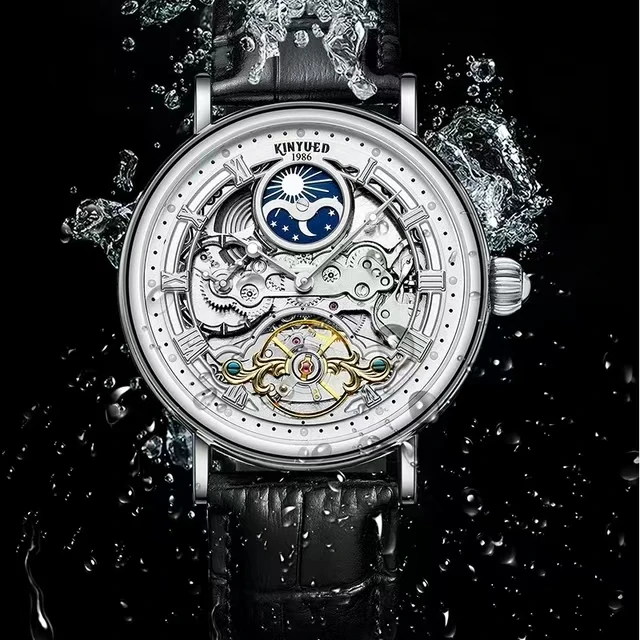 KINYUED J055 Moon Phase Mens Automatic Mechanical Watch Waterproof