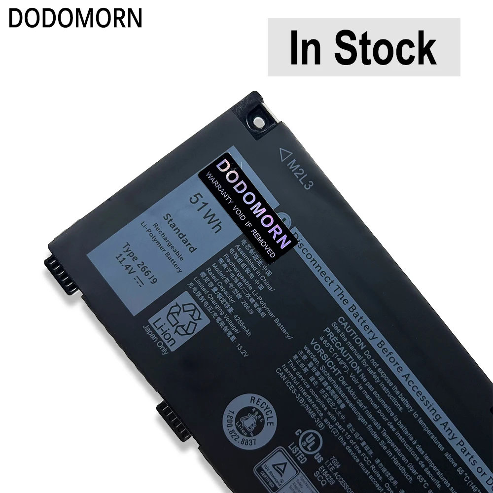 Bateria do Portátil Novo 266j9 para Dell g3 15 3590 3500 g5 15 5500 5505 Inspiron 14 5490 M4gwh Pn1vn 11.4v 51wh - Imagem 4