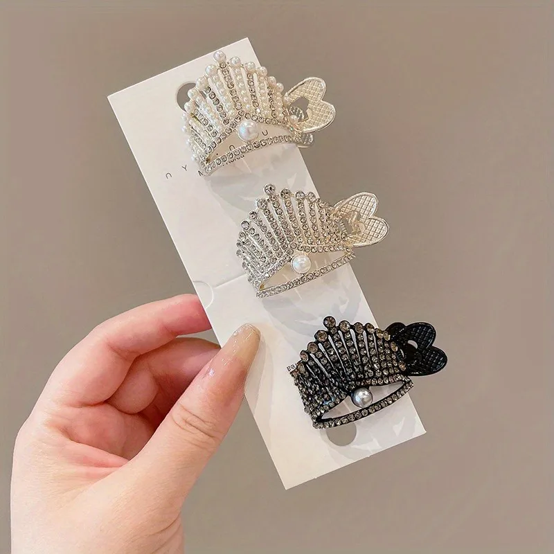 مشبك ذيل حصان عالي قطعة أثرية ثابتة مشبك شعر على شكل تاج لؤلؤي إكسسوار شعر نسائي مشبك شعر إكسسوار شعر