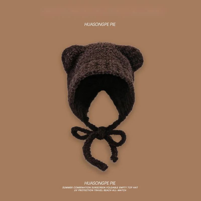 Cappello teddy bear in maglia con protezione per le orecchie_voghion.com