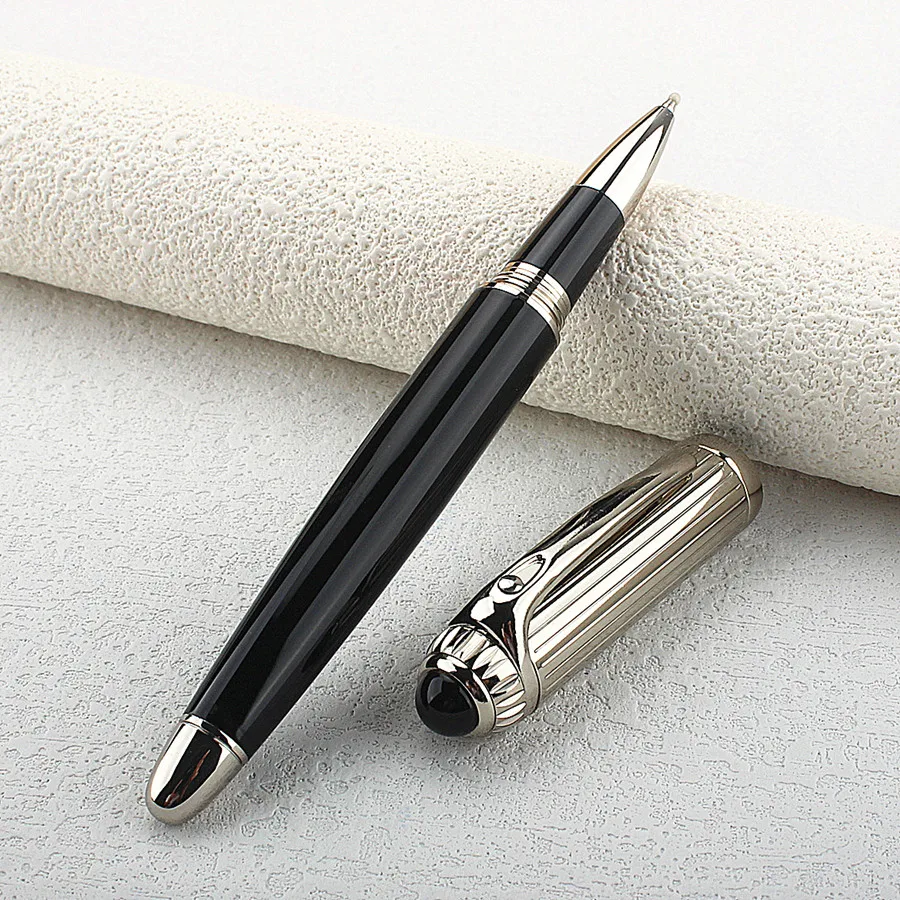 Silver And Black Rollerball Ink Pen Set For Office Writing_voghion.com