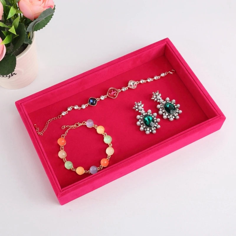 

Y51E Stackable Jewelry Trays with Inserts Jewellery Organiser Box Women's Accessories