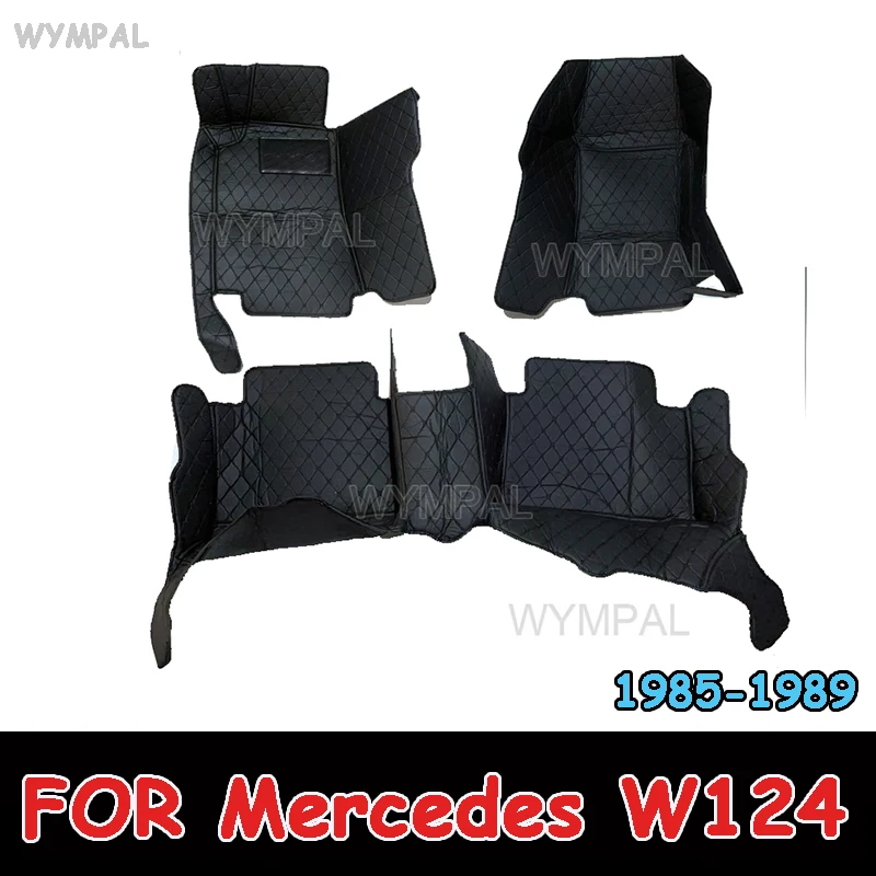 Tappetini Auto automobilistici personalizzati per Mercedes W124 1985 1986 1987 1988 1989 Auto Luxury Leather uomo donna tappetini Auto copertura completa