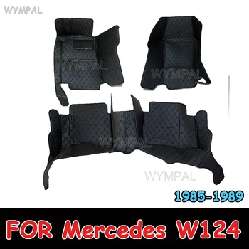 Tappetini Auto automobilistici personalizzati per Mercedes W124 1985 1986 1987 1988 1989 Auto Luxury Leather uomo donna tappetini Auto copertura completa