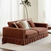 Nordic Wabi Sabi style skirt edge linen fabric three seater sofa, removable and washable living room furniture 1 Nordic Wabi Sabi style skirt edge linen fabric three seater sofa, removable and washable living room furniture 1