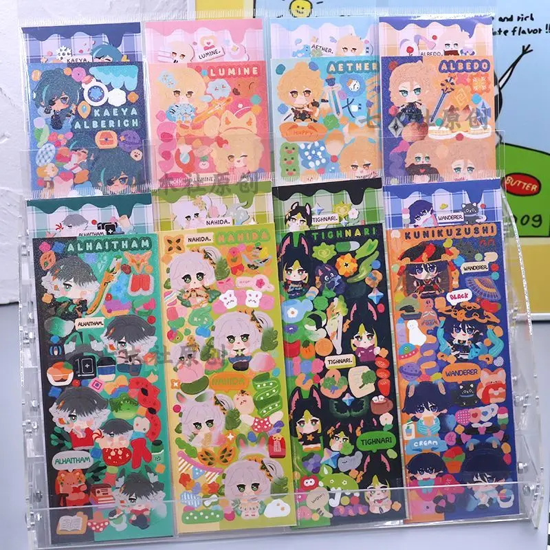 Tighnari Al Haitham Kaveh Stationery Stickers Anime Genshin Impact Man Sticker Stationery Student Waterproof Cute Decorate Gifts 50 sheets genshin impact learning stationery memo pad scrapbooking journal supplies cute school stuff note pad