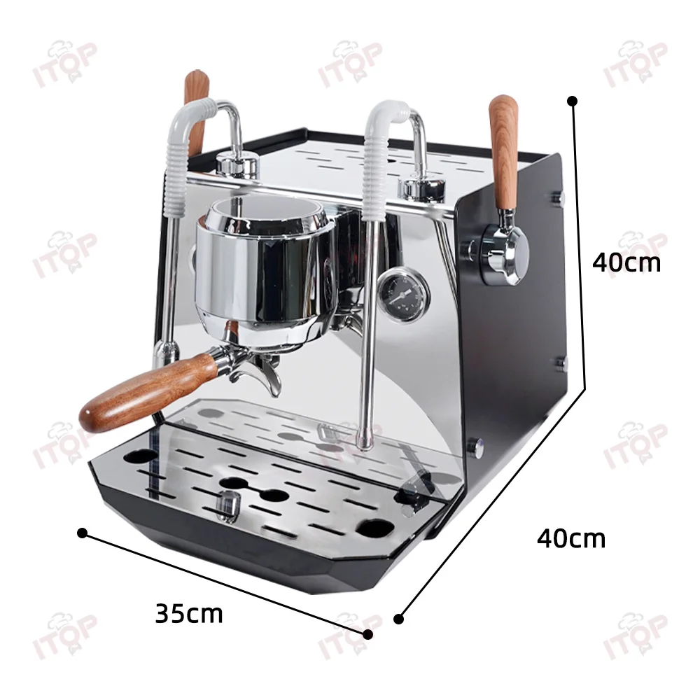ITOP CM-S Commercial Semi-Automatic Espresso Machine with PID Preinfusion Electronic Screen Control Storage Type Double Boiler