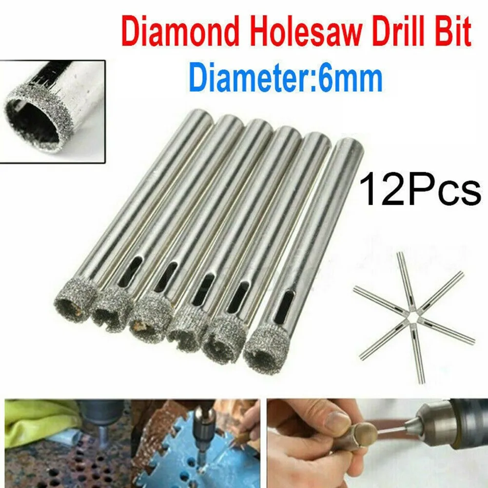 

12Pc Cutter Hole Saw Drill Bit Tool For Tile Ceramic Glass 6mm Diamond Porcelain Cup Saw Ceramic Marble Granite Tile Hole Opener