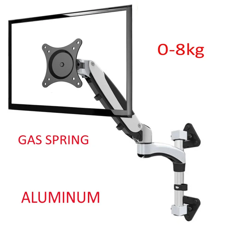 D-MOUNT FE160W 알루미늄 합금 10-27 모니터 벽걸이 브래킷 터치 스크린 홀더 벽에 걸기 틸트 회전 피벗 0-8kg 리..
