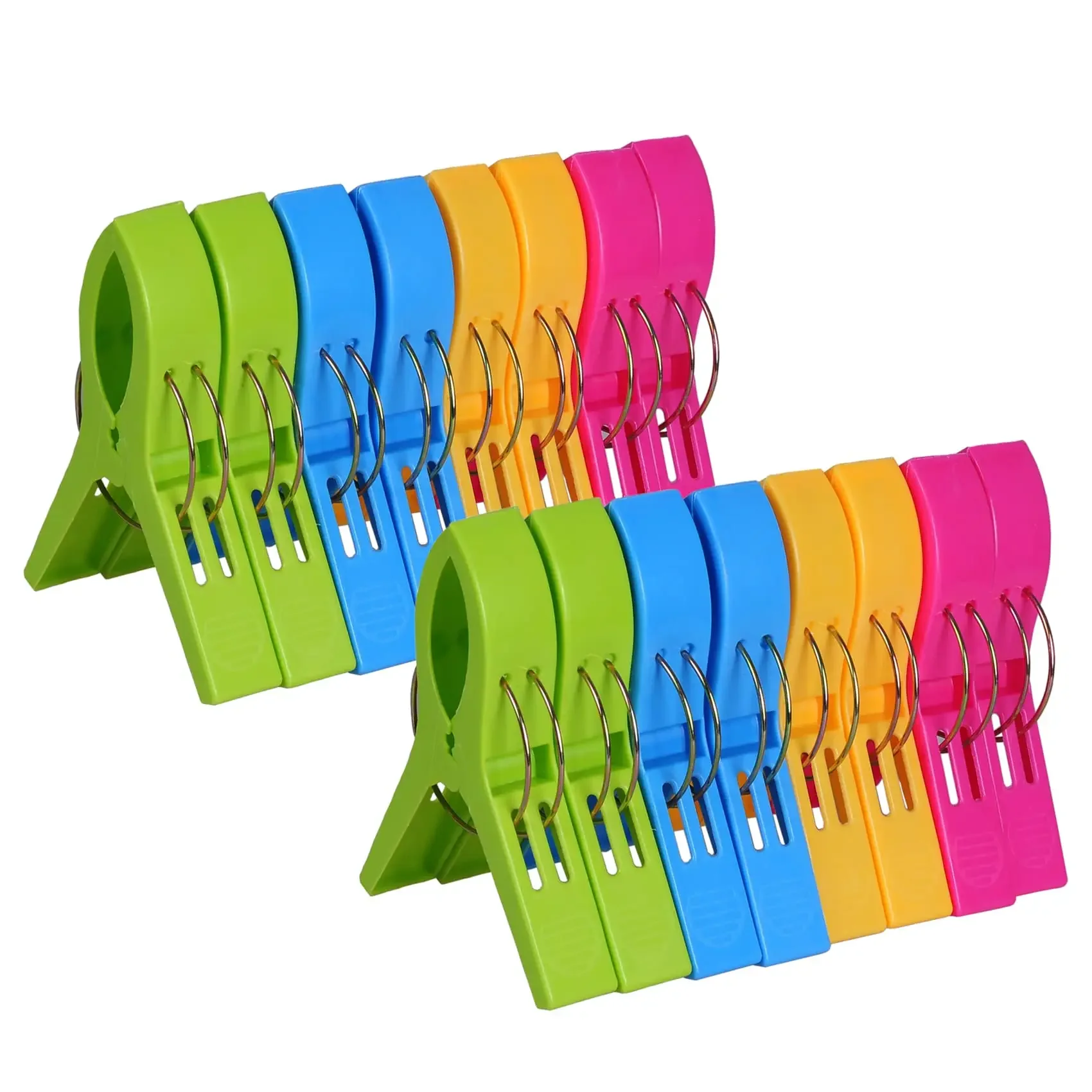 Description Picture 5 of itemBeach Towel Clips Chair Clips Towel Holder,Plastic Clothes Pegs Hanging Clip Clamps, Yellow,blue,green,red