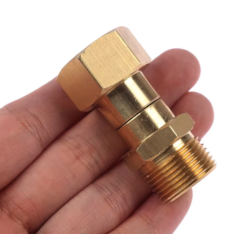360° rotary joint-anti winding pressure cleaning hose joint solid brass M22-14&15 rotary joint for connecting spray gun to hose 3