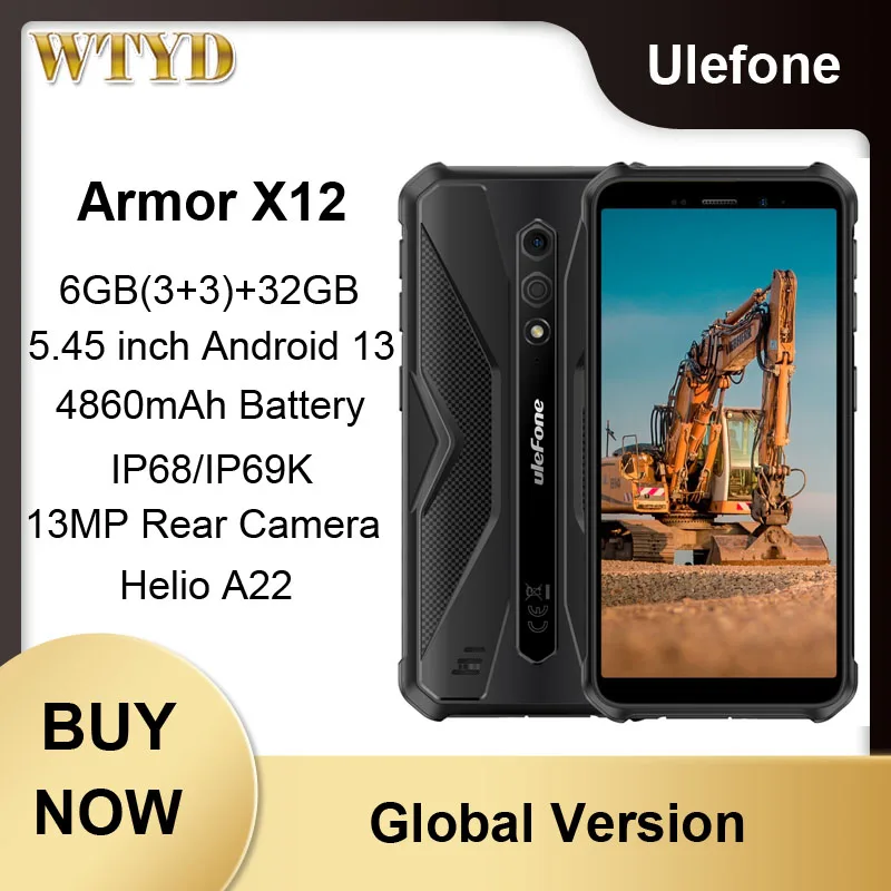 Ulefone Armor X12 Pro Rugged Waterproof Smartphone Android 13 8GB+
