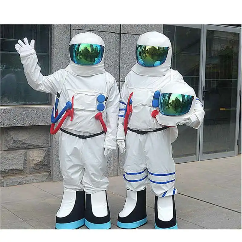 Aerospace Astronaut Cosplay Costume With Helmet Spaceman Role Play Dress Suit Advertising Carnival Party Costumes For Adult Kids