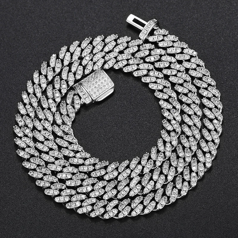 Collier cubain en argent S925 pour homme, bijoux hip hop, haute qualité, unisexe, Miami Moissanite, 6mm-8mm