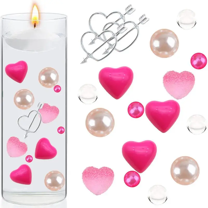 

Valentines Day Vase Filler DIY Floating Pearl Vase Filler Creative Desktop Home Decor Ornament Crafts Red Pink Floating Pearls