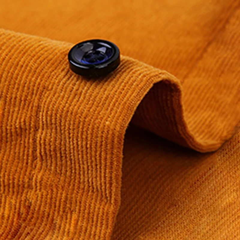 Cotton Shirt Plus Size S~7XL Corduroy 100% Cotton Mens Long Sleeve Shirt