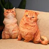 Simulation Cat Plush Throw Pillow Toy Real Life 3D Stuffed Animals Kitten Plushies Doll Cushion Cartoon Soft Kids Toys for Girls 2