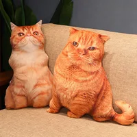 Simulation Cat Plush Throw Pillow Toy Real Life 3D Stuffed Animals Kitten Plushies Doll Cushion Cartoon Soft Kids Toys for Girls 2