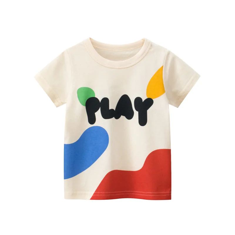 2025 Summer 2-8 Years Kids Girl Shorts Sleeve T-shirts Printed Little Girl Top Baby Girl T Shirts Children Toddler Girl Clothes 5