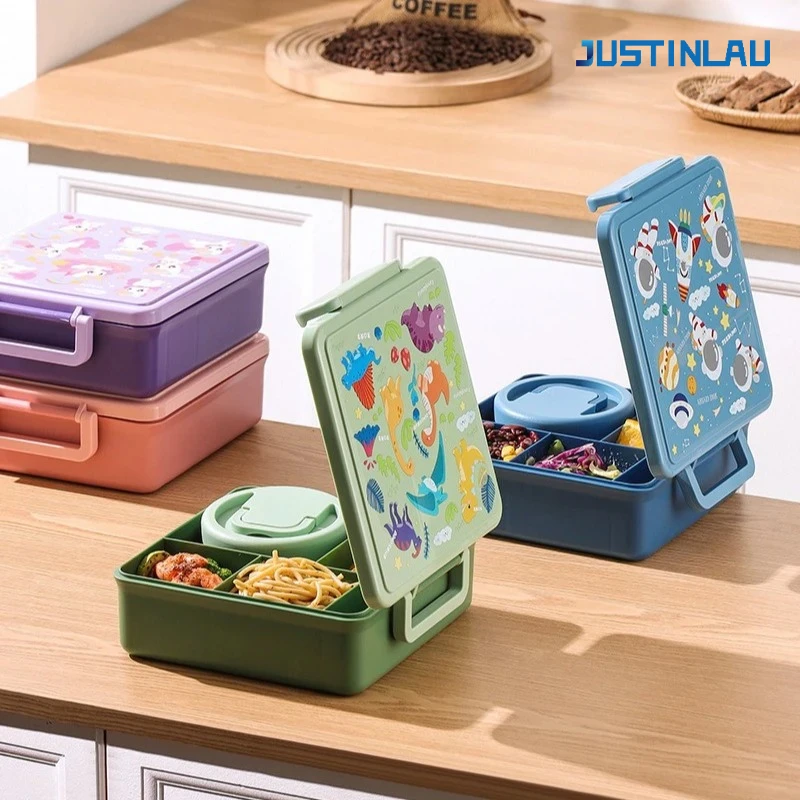 Food Grade PP Cartoon Fruit Bento Box for Kids and Office Workers