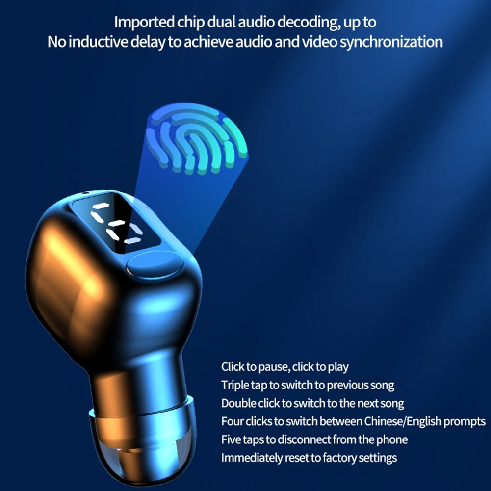 Compact Wireless Bluetooth 5.3 Earbuds with Quick Charging and Digital Mono Sound