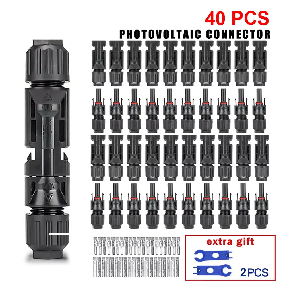 Connecteurs solaires 100/60/40/20/10, 1000V 30A, connecteur photovoltaïque pour panneau solaire, kit PV mâle et femelle pour câble PV/MC 2,5/4/6mm² 1