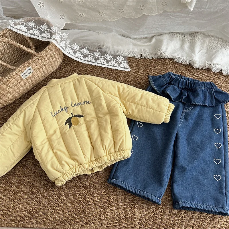 Kids Girls Warm Fleece Coat Embroidery Cartoon Print Long Sleeve Faux Rabbit Fur Coat 1-6Y Girls Boys Winter Fall Tops Jackets