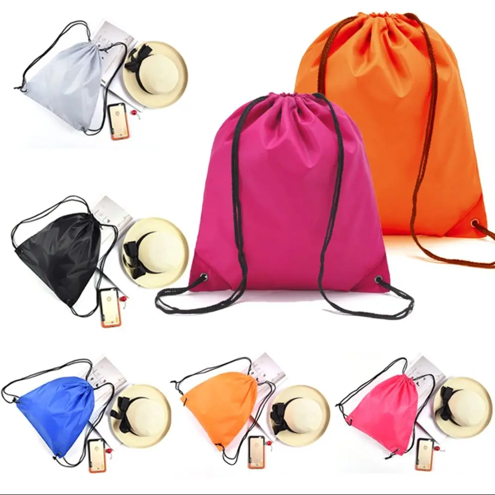 Portable Oxford Sports Bag 210D Nylon Drawstring Bags Belt Riding Backpack Gym Drawstring Shoes Bag Clothes Backpacks WholeSale 6