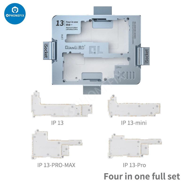 

Qianli 4in1 iSocket13 Logic Board Fixture for iPhone13/13Mini/13Pro/13Promax Motherboard Layered Testing iPhone13 Repair Holder