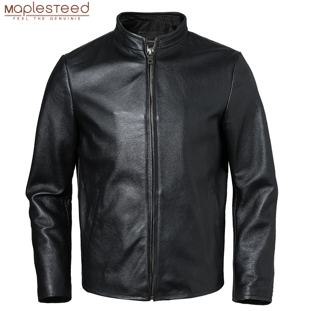 Men Leather Jacket Men's Genuine Leather Jacket 100% Natural Cowhide Leather Coat Autumn Spring Asian Size S-6XL