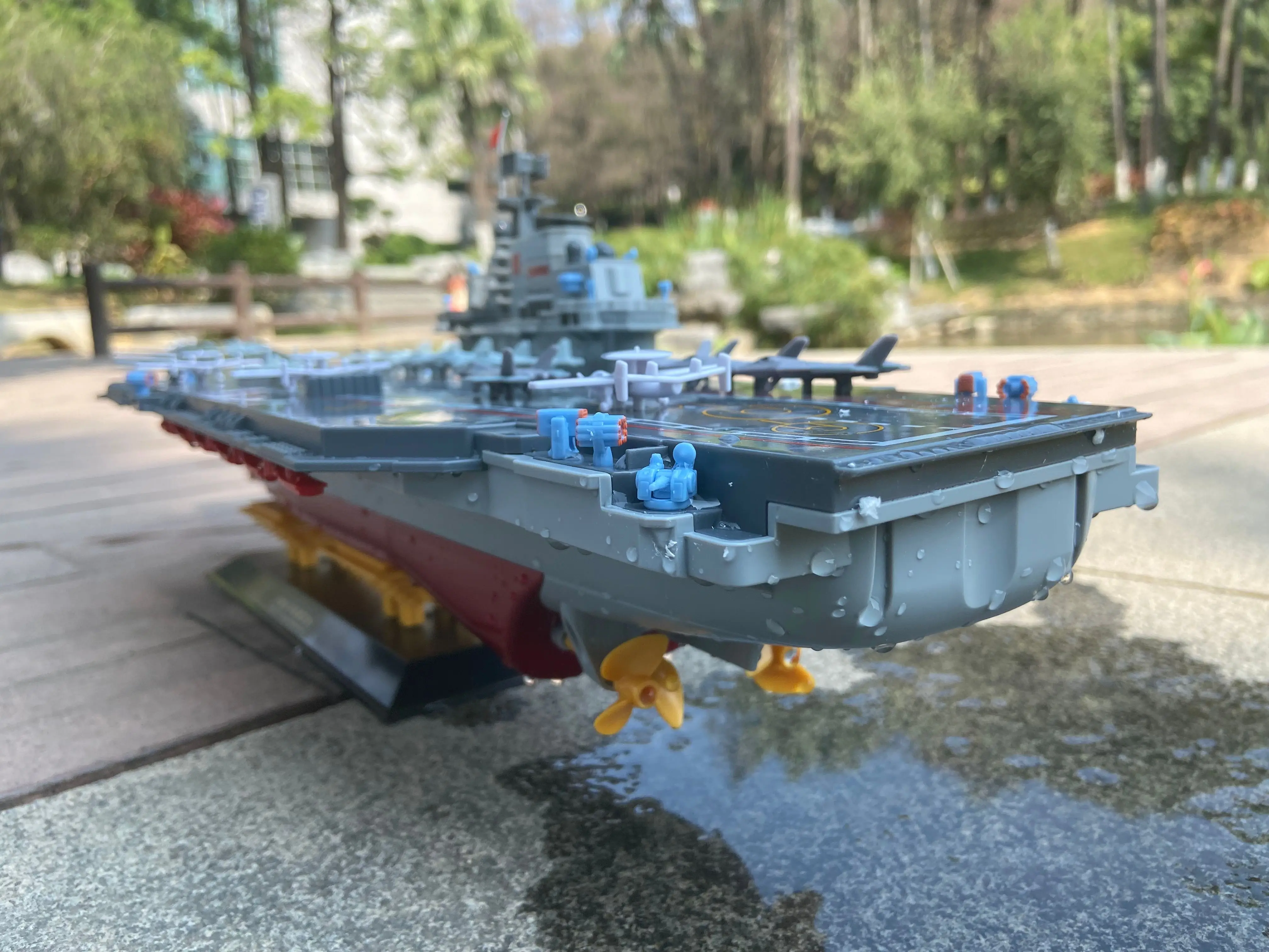 RC Warship 26.7 inch(68CM) Super Long Hull RC Boat Charging Military Children's Toy boy Electric Toy Ship Aircraft Carrier Warsh 3