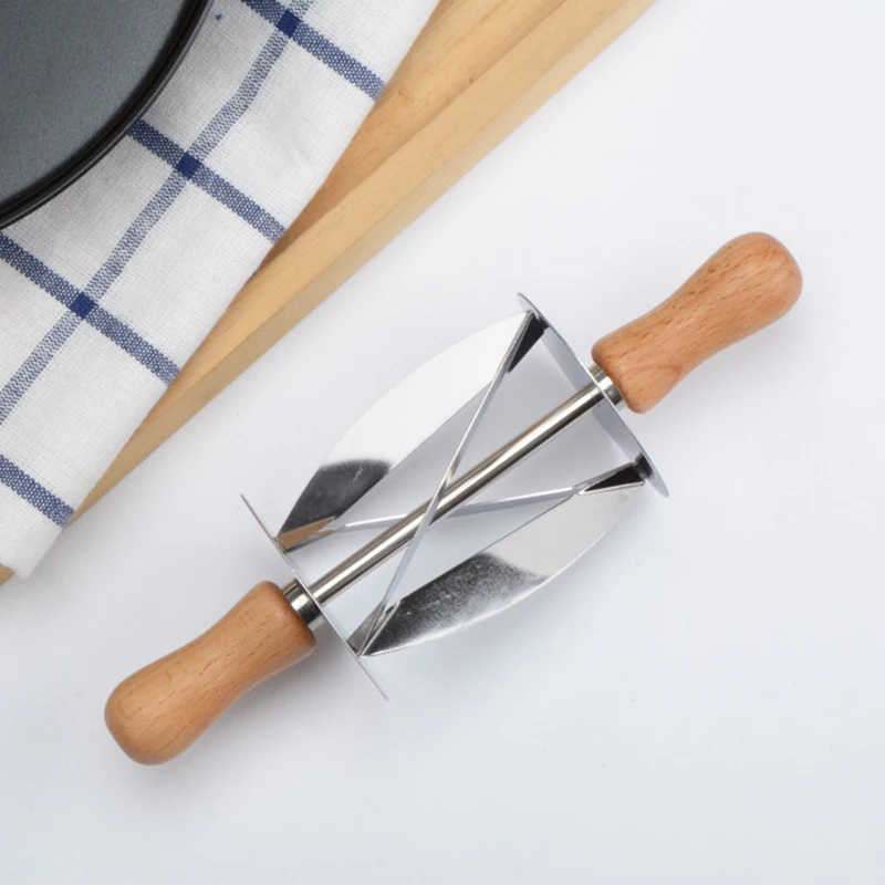 Stainless Steel Rolling Pin Dough Cutter Pastry Baking Croissant Bread Knife Kitchen Christmas Party Decorating Tools baking tool dough cutter baking accessories bread cutter