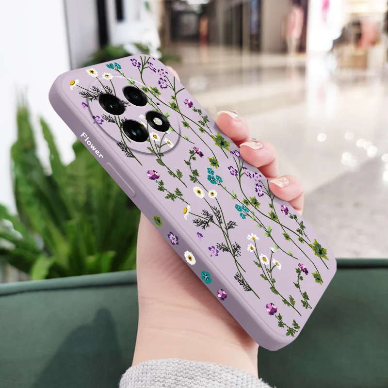 Floral Vine Design Liquid Silicone Phone Case