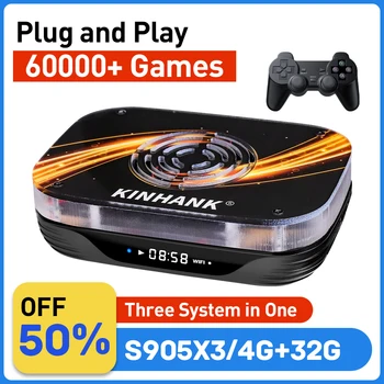 슈퍼 콘솔 X3 플러스 레트로 게임 콘솔, 60000 게임, 4K, 8K HD 비디오 게임 플레이어, 듀얼 와이파이, 세가 새턴, DC, 아케이드, 나오미