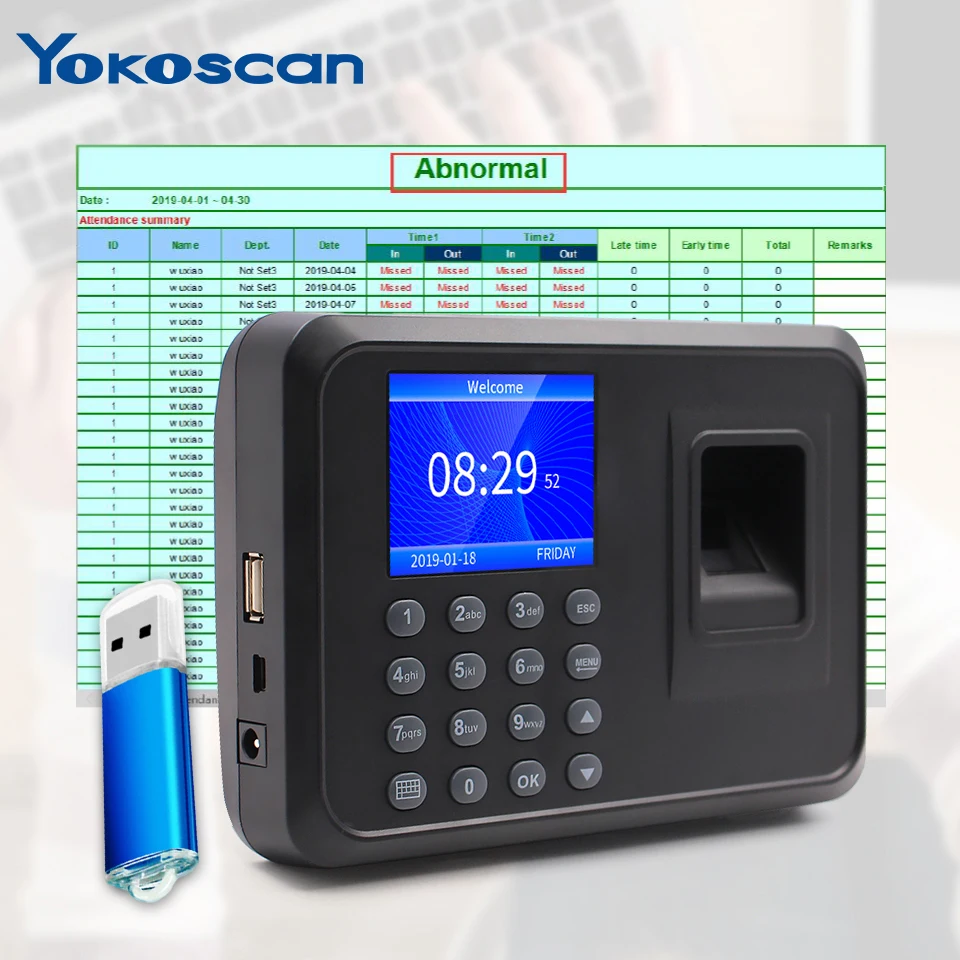 Biometric Fingerprint Time Attendance Clock Recorder Employee Recognition Device attendance machine