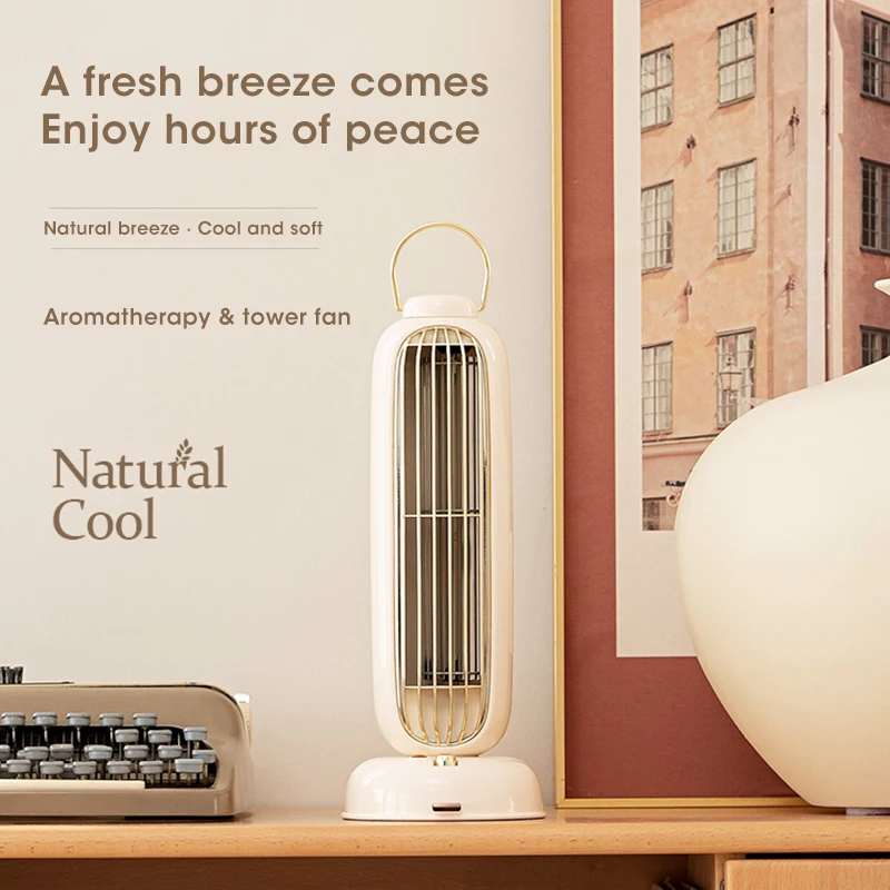 

Electric Bladeless Tower Cooling Fan Portable Air Conditioner Fan Desktop Silent Tower Fan With Stand Aromatherapy Bladeless Fan