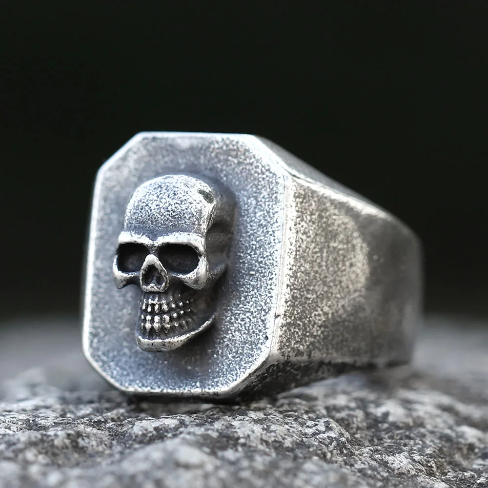 

NEW Men's 316L stainless-steel rings Gothic Vintage skull Ring For Men Heavy punk Rock Biker Jewelry Gifts Dropshipping
