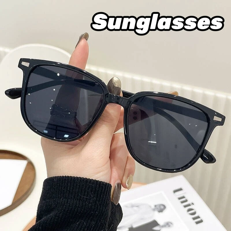 

Fashion Retro Unisex Travel Driving Oversized Large Frame Sunglasses for Women Goggle Shades Trendy Square Sun Glasses for Men