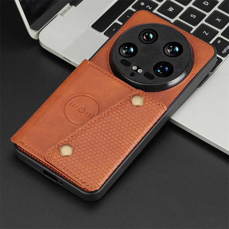 Luxury PU Leather Wallet Case with Magnetic Card Holder for Smartphone - Back Cover