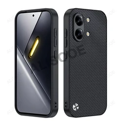 Luxurious Carbon Fiber Texture PU - Leather Protective Cover for POCO X7 (Fiber Black)