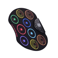 Compact Size Roll-Up Drum Set Electronic Drum Kit 9 Silicon Drum Pads USB/Battery Powered with Drumsticks Foot Pedals 3