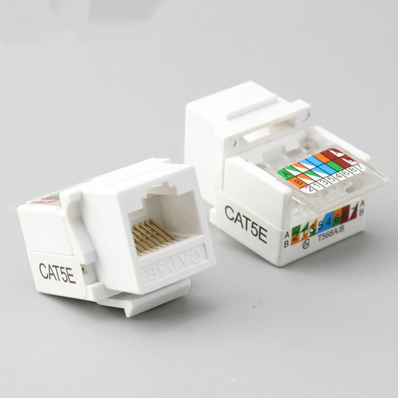 이더넷 네트워크 키스톤 잭클립 모듈, 벽 플러그 커넥터, RJ45 CAT5e, 10 개