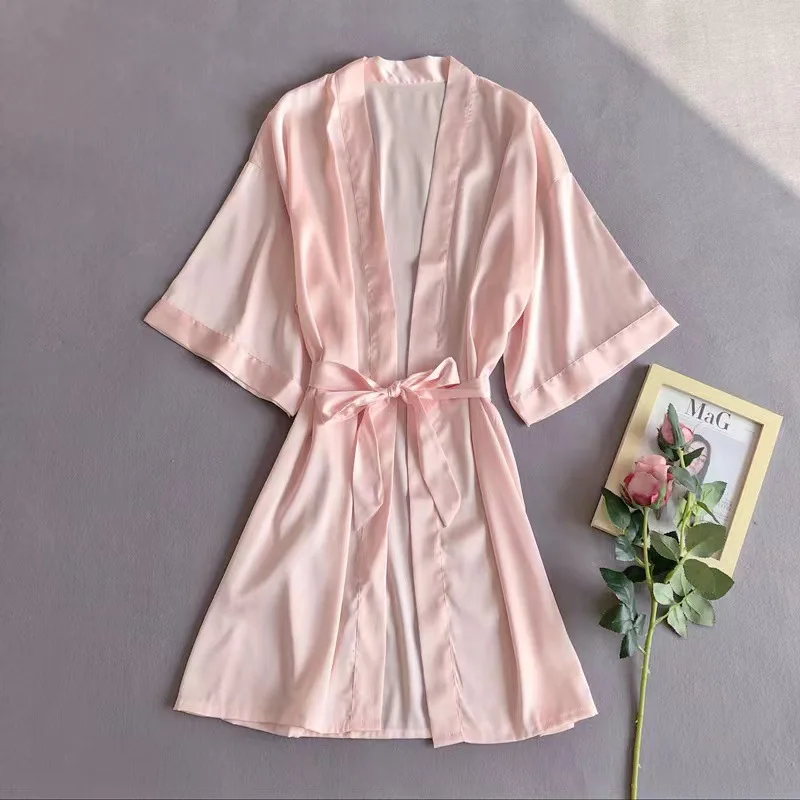 Green Nightgown Solid Color Kimono Lady Elegant Bathrobe Satin Homewear Wedding Bridal Gift Sleepwear Sexy Intimate Lingerie women dress,women sleepwear,bride robes,silk robe,sleepwear pajamas,cotton bathrobe