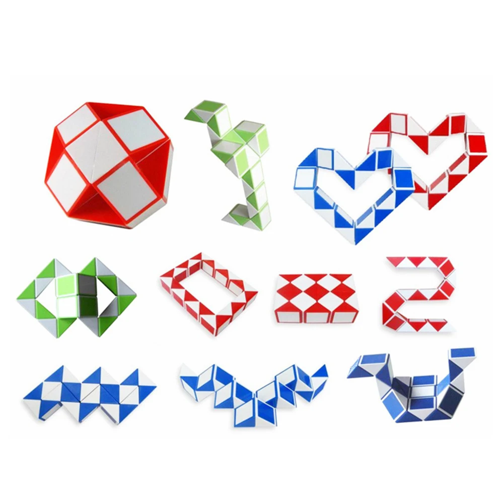 Kids Educational Toys Plastic 24 Wedges Magic Ruler Magic Snake Kids Twist Folding Educational Toys