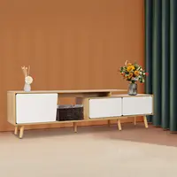 TV stand Wood Entertainment Units Center Media Console Storage Shelf 2 Drawer 3